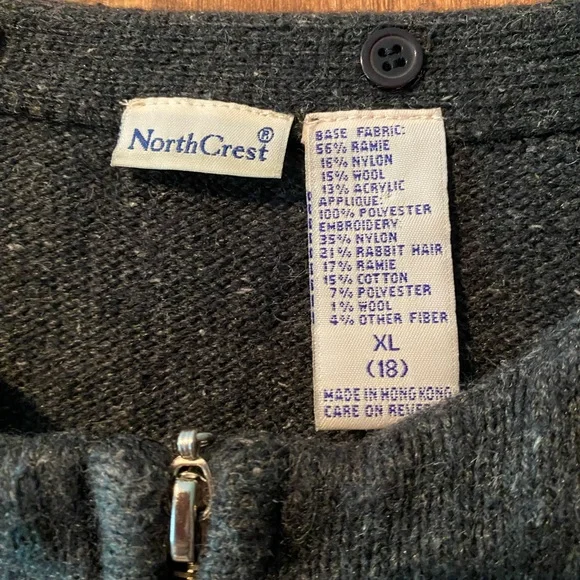 NorthCrest Snowflake Zipper Cardigan Sweater - Picture 3 of 3